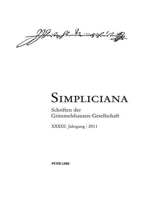 Title details for Simpliciana by Peter Heßelmann - Available